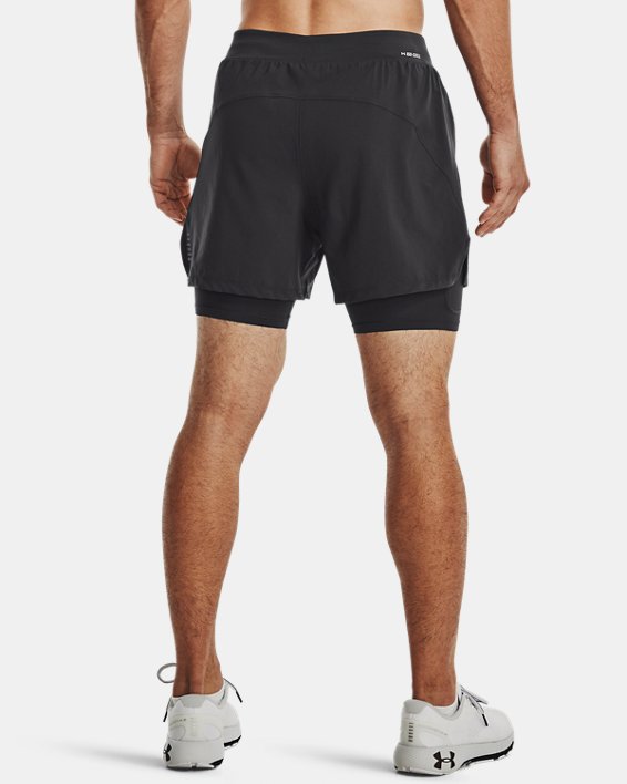 Men's UA Iso-Chill Run 2-in-1 Shorts, Gray, pdpMainDesktop image number 1